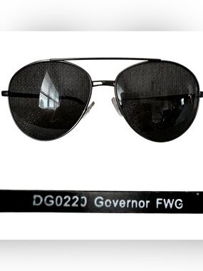 Governor FWG DG0220 Black Aviator Sunglasses – Metal Frame – Unisex